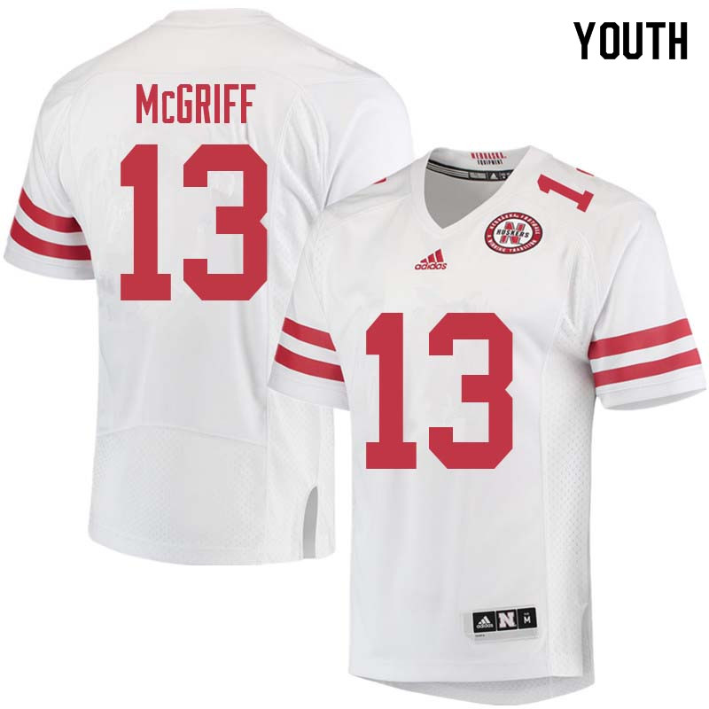 Youth #13 Justin McGriff Nebraska Cornhuskers College Football Jerseys Sale-White